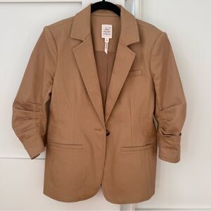 Cinq à Sept Khloe Denim Three-Quarter Sleeve Blazer